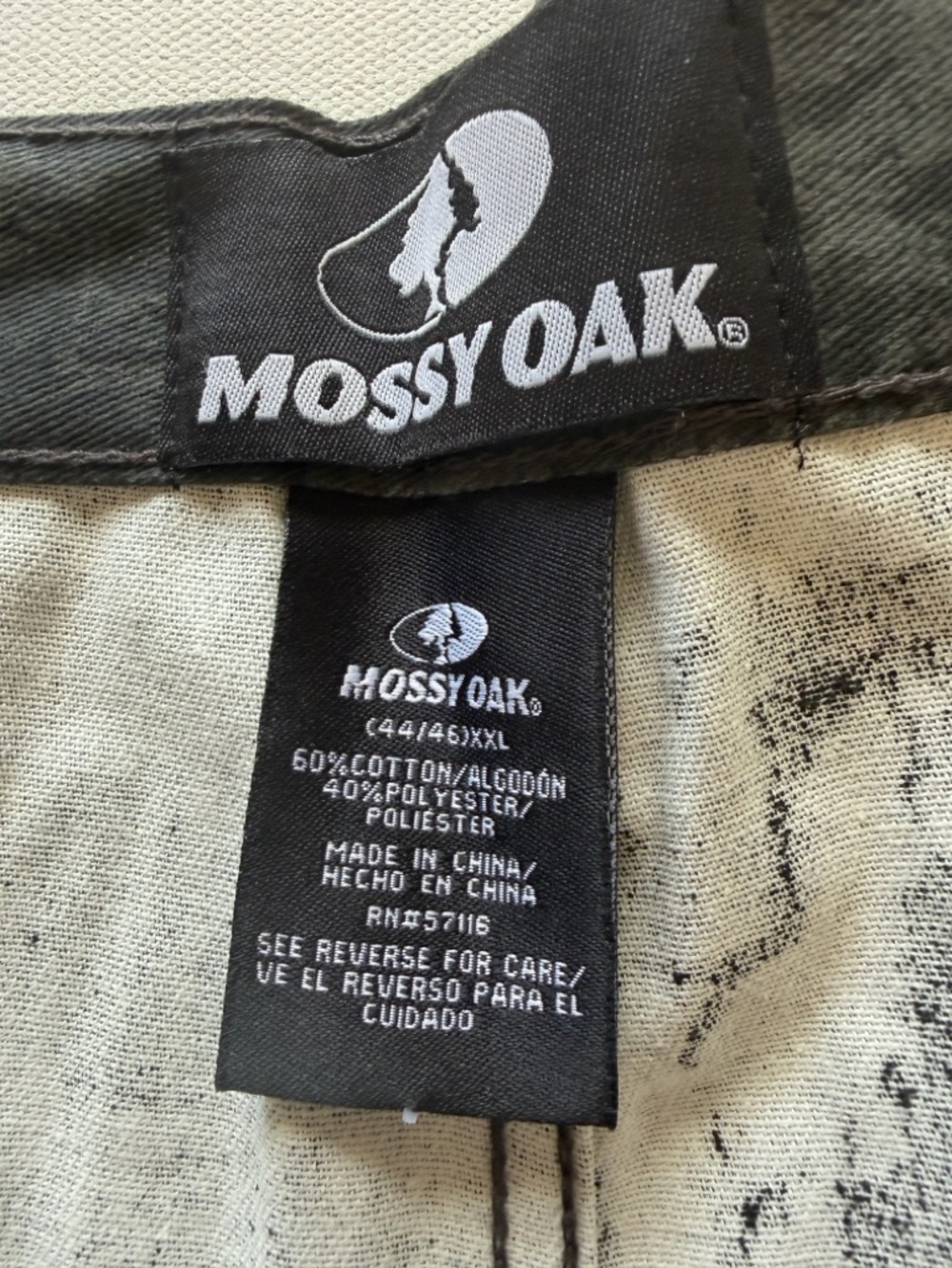 NWT Men's Mossy Oak Camouflage Cargo Pants in Dark Gray and Brown 2XL 44/46 (KB4 - Picture 5 of 8